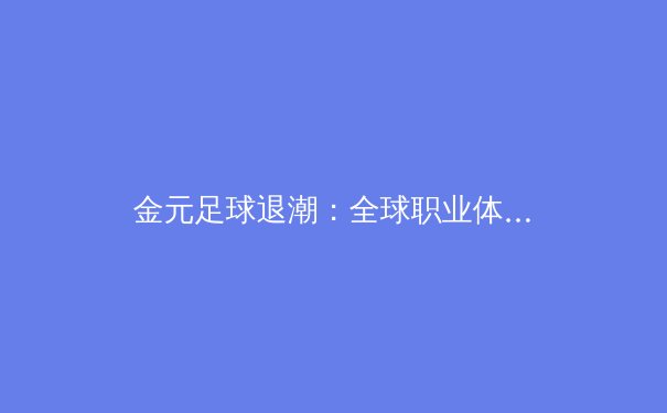 金元足球退潮：全球职业体育商业逻辑的重构与未来 - 3